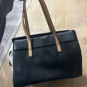 Isaac Mizrahi Black and Tan Tote Bag